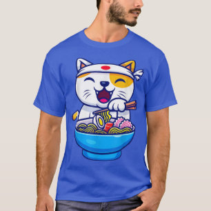 Ramen Cat Kawaii Anime Japanse Gift 1202 T-shirt