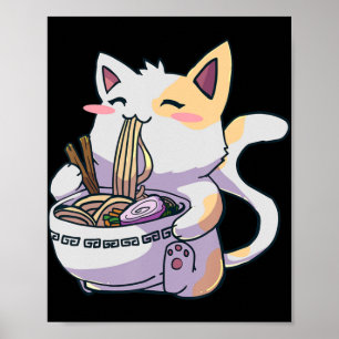 Ramen Cat Kawaii Anime Japanse Gift Poster