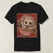 Ramen Cat Kawaii Anime Japanse voedselcadeaus Te T-shirt (Design voorkant)