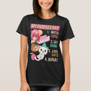 Ramen Cat Kawaii Anime Japanse voedselmeisjes Offi T-shirt