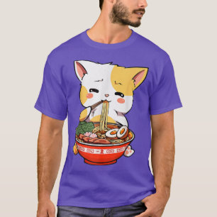 Ramen Cat Kawaii Anime Japanse voedselmeisjes T-shirt