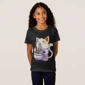 Ramen Cat Kawaii Anime Tee Japanese T-shirt (Voorkant volledig)