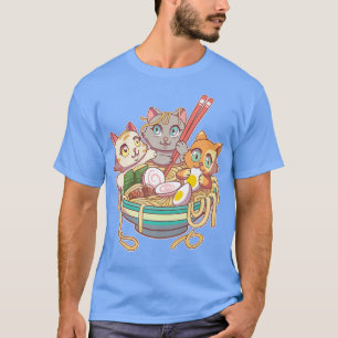 Ramen Cat Kawaii Fan Anime Japanse noedels Asia L T-shirt