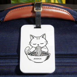 Ramen Cat – Kawaii Japanese Anime Personalized Bagagelabel