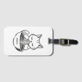 Ramen Cat – Kawaii Japanese Anime Personalized Bagagelabel (Voorkant (horizontaal))