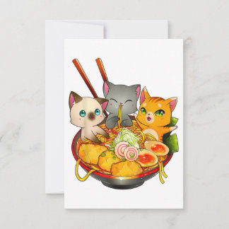 Ramen Cat Kawaii Neko Anime Otaku Cats Japanese RSVP Kaartje