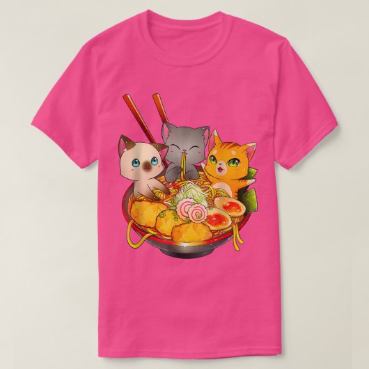 Ramen Cat Kawaii Neko Anime Otaku Cats Japans nr. T-shirt (Design voorkant)