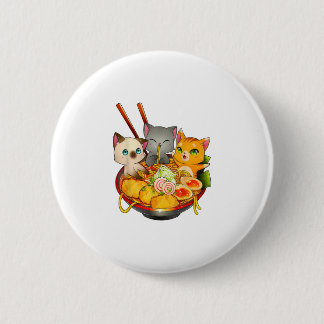 Ramen Cat Kawaii Neko Anime Otaku Cats Japans Ronde Button 5,7 Cm