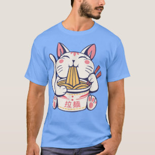 Ramen Cat Kawaii Neko Japanner noodles Funny Anime T-shirt