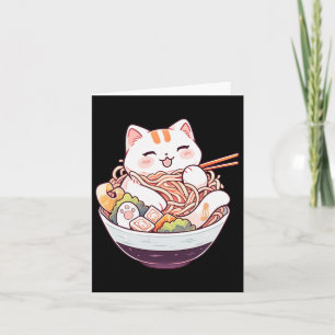 Ramen Cat Kawaii Neko Schattigee Anime Shirt voor Kaart