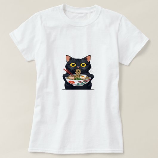 Ramen Cat – Kawaii Noodle Lover Tee T-shirt (Design voorkant)