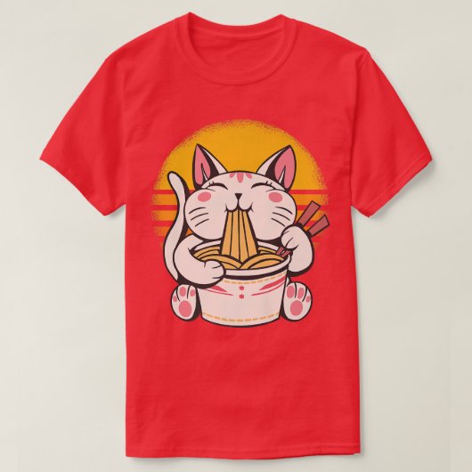 Ramen Cat Lover Kawaii Anime Premium T-Shirt (Design voorkant)