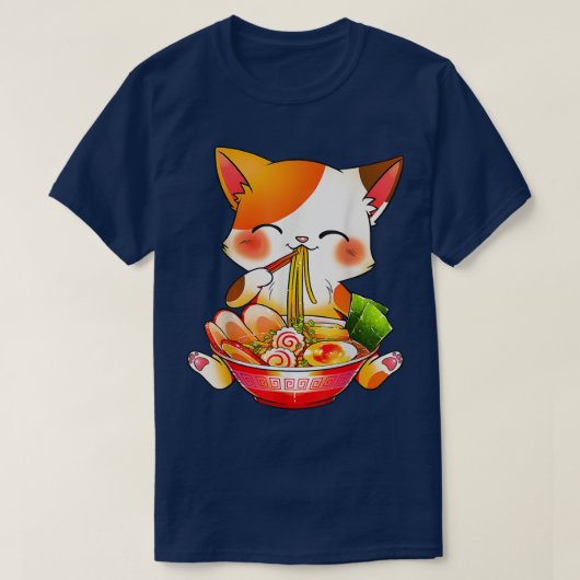 Ramen Cat Neko Anime Kawaii Japans T-shirt (Design voorkant)