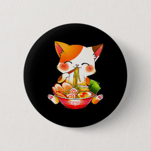 Ramen Cat Neko Anime Kawaii Japans voedsel Gift Gi Ronde Button 5,7 Cm