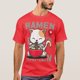 Ramen Cat Neko Anime Kawaii Japanse Merch Gifts W T-shirt