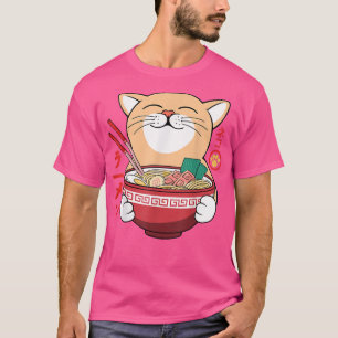 Ramen Cat Neko Anime Kawaii Japanse Merch Gifts W T-shirt