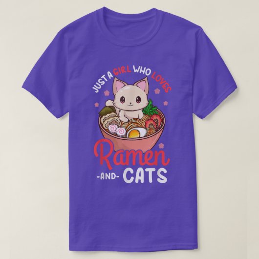 Ramen Cat Neko Anime Kawaii Otaku Girl T-shirt (Design voorkant)