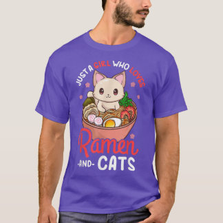 Ramen Cat Neko Anime Kawaii Otaku Girl T-shirt