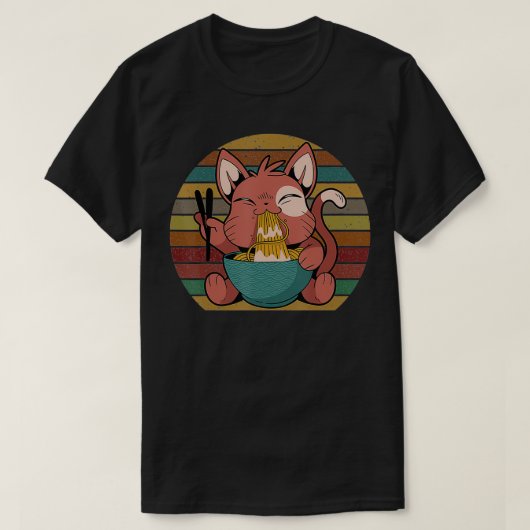 Ramen Cat Neko Anime Kawaii T-shirt (Design voorkant)