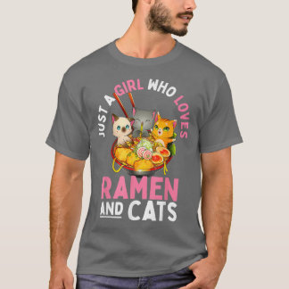 Ramen Cat Neko Kawaii Anime Cats Gift Girl Teen Gi T-shirt