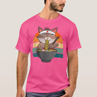 Ramen Cat Neko Noodle Anime Kawaii Japanse Funny T-shirt