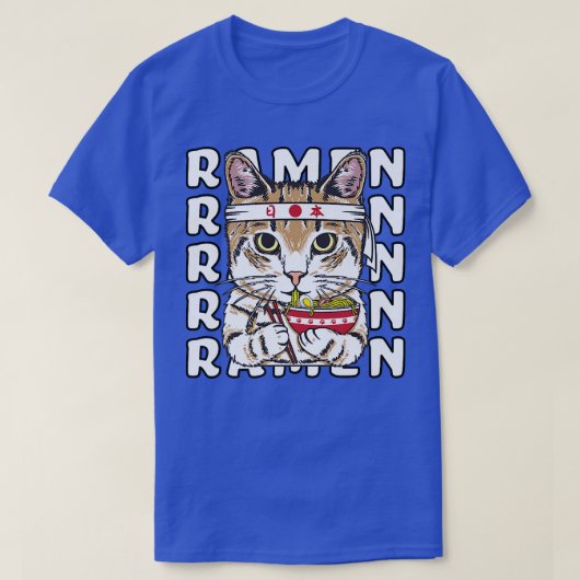 Ramen Cat Ninja Anime Kawaii Japans T-shirt (Design voorkant)