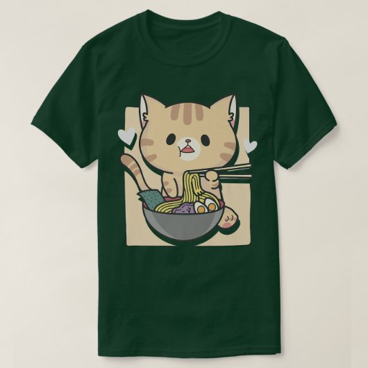 Ramen Cat Otaku esthetisch Kawaii T-shirt (Design voorkant)