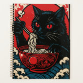 Ramen Cat Planner Japanese Ukiyo-e Black Cat Anime (Voorkant)