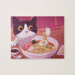 Ramen Cat Puzzle Legpuzzel<br><div class="desc">Kat met stokjes om een kom mannen op te eten.</div>