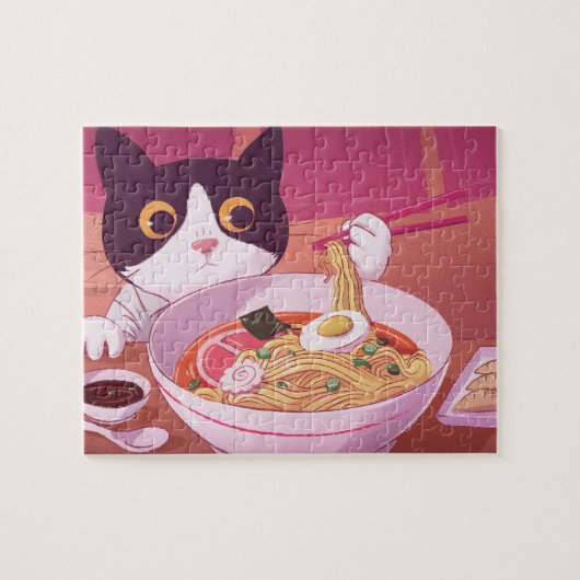 Ramen Cat Puzzle Legpuzzel (Horizontaal)