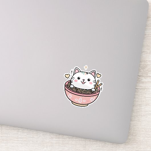 Ramen Cat - Schattige Kawaii Sticker (Detail)