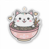 Ramen Cat - Schattige Kawaii Sticker (Voorkant)