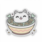 Ramen Cat - Schattige Kawaii Sticker (Voorkant)