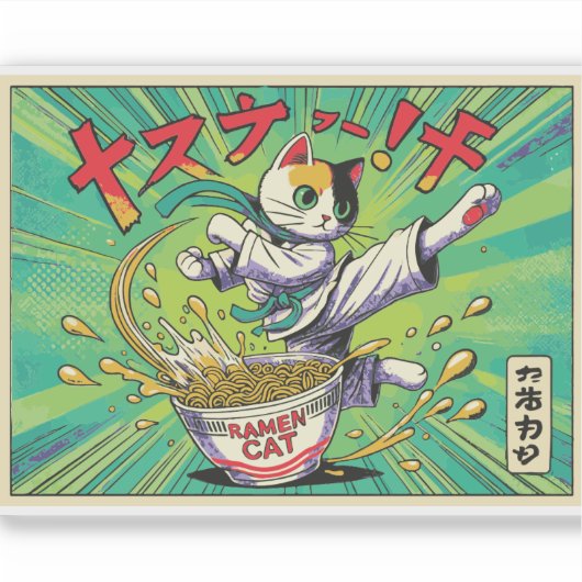 Ramen Cat Sticker (Voorkant)
