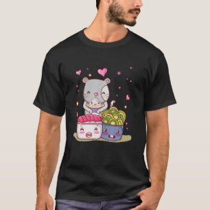 Ramen Cat T Kawaii Anime Japanse Gift Sushi T-shirt