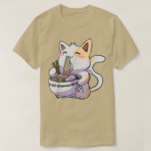 Ramen Cat T Kawaii Anime T-shirt Japanse Gift (Design voorkant)