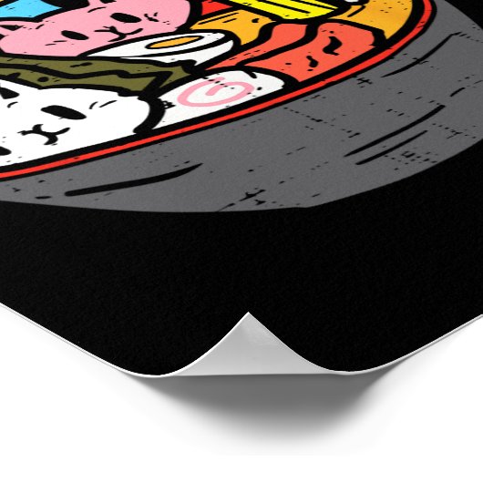 Ramen Cat Transgender LGBT Trans Pride Janpanese N Poster (Hoek)