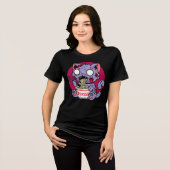 Ramen Cat Zombie Tri-Blend Shirt (Voorkant volledig)