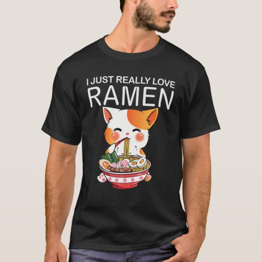 Ramen Cats Kawaii Anime Japanse voedselmeisjes T-shirt (Voorkant)