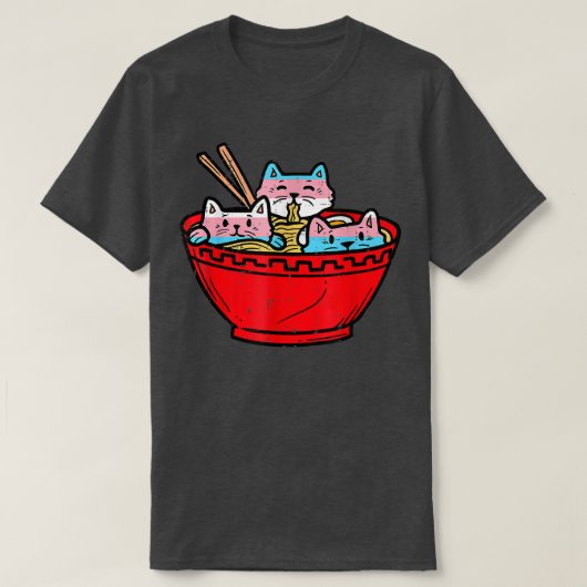 Ramen Cats Transgender Trans Pride Flag Japans N T-shirt (Design voorkant)