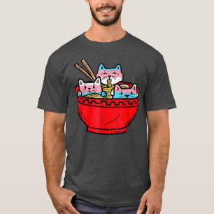 Ramen Cats Transgender Trans Pride Flag Japans N T-shirt
