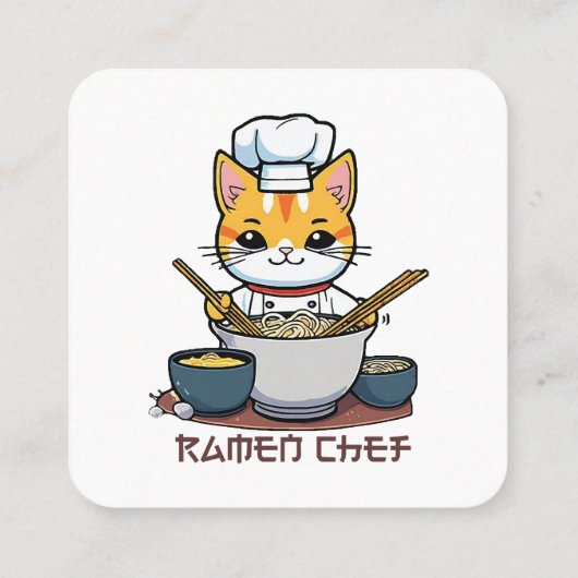 Ramen Chef Vierkante Visitekaartje (Achterkant)