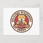 Ramen cute Cat Briefkaart (Voorkant)