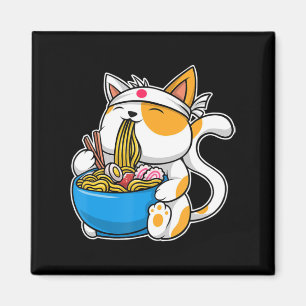 Ramen Cute Cat Kawaii Anime Japanse Food Neko Cat Magneet