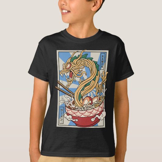Ramen Dragon Japanse noedels soep T-shirt (Voorkant)