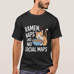 Ramen dutjes en geen sociale kaarten Gezellige bin T-shirt