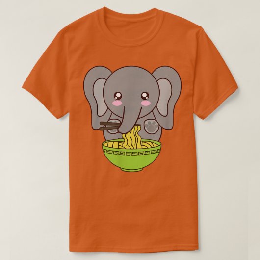 Ramen Elephant Kawaii Japans Anime Cute Kimchi N T-shirt (Design voorkant)