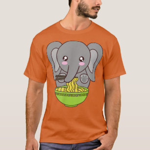 Ramen Elephant Kawaii Japans Anime Cute Kimchi N T-shirt