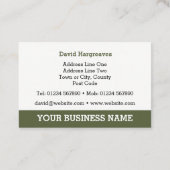 Ramen en beglazing Visitekaartje. Visitekaartje (Achterkant)