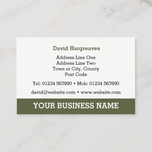 Ramen en beglazing Visitekaartje. Visitekaartje (Achterkant)